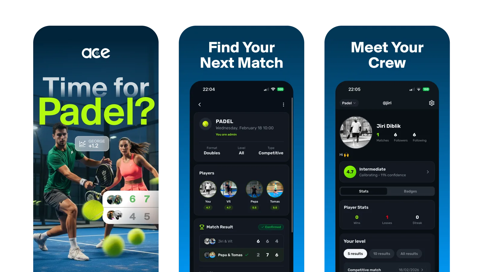 Ace app screen
