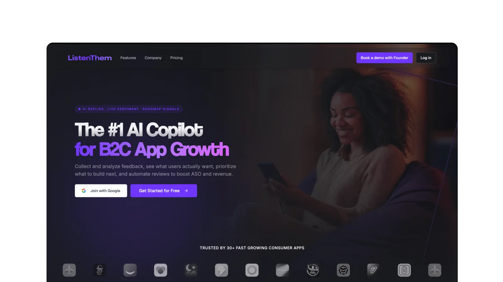 ListenThem.ai app screen